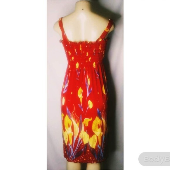 Fiery Red Midi Dress - Picture 2 of 4
